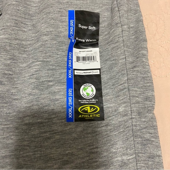 NWT Athletic Works  Soft Joggers Sweatpants XXXL/3XG (22) Gray - Picture 7 of 9